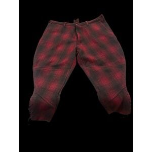 Vintage Carter's Wool Hunting Pants  Black And Red Plaid  Size 42